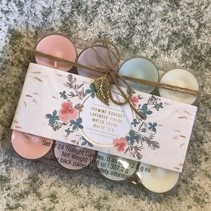 Scented Floral Variety Tealight Candle Set of 24 Pastel Collection NWT 10.80 oz.